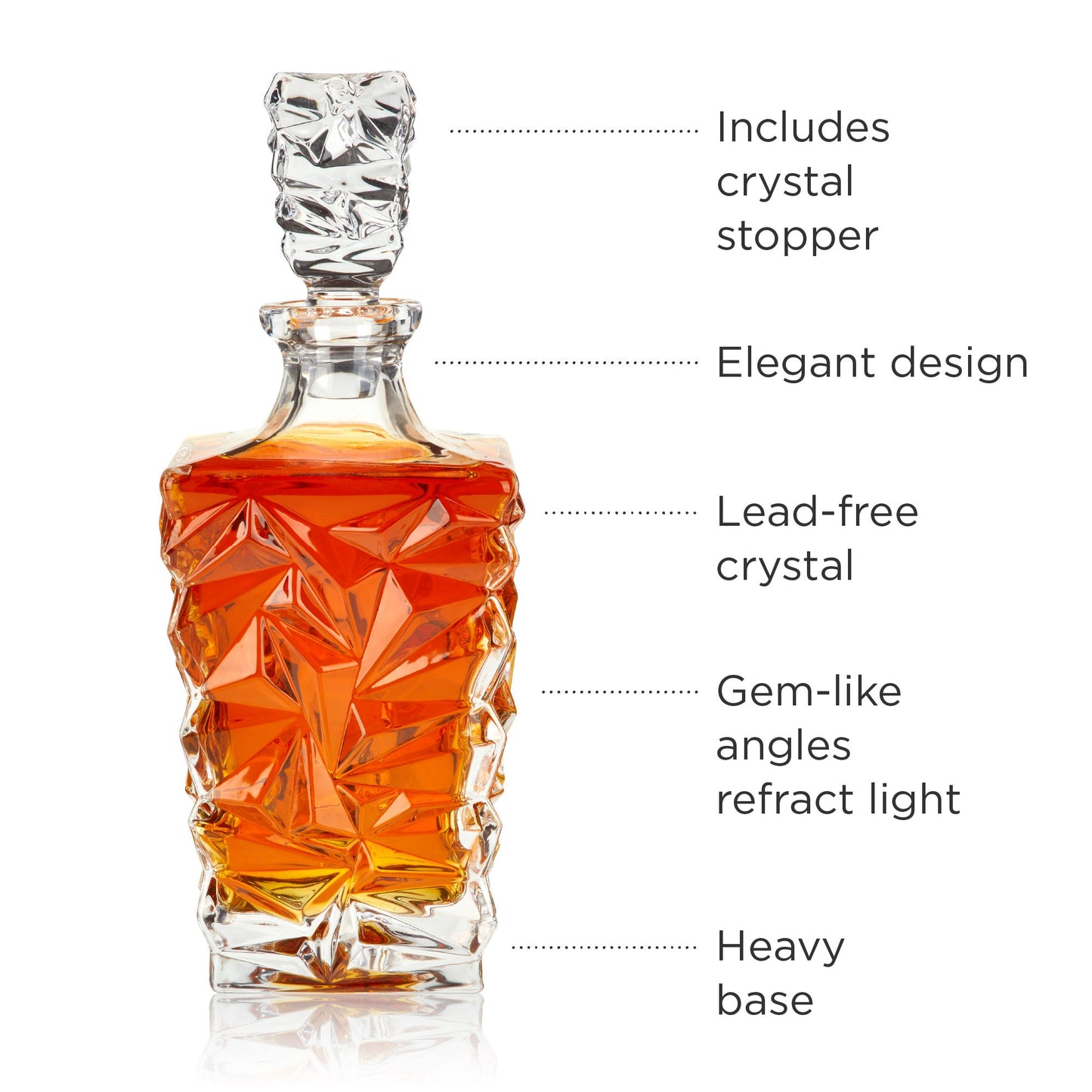 Prism Crystal Whiskey Decanter and a Stopper