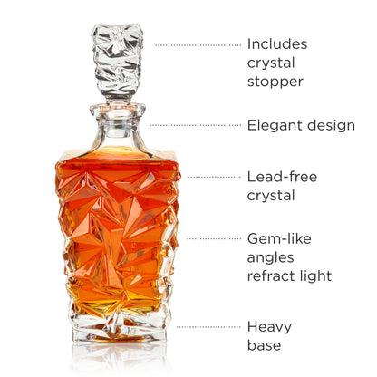 Prism Crystal Whiskey Decanter and a Stopper