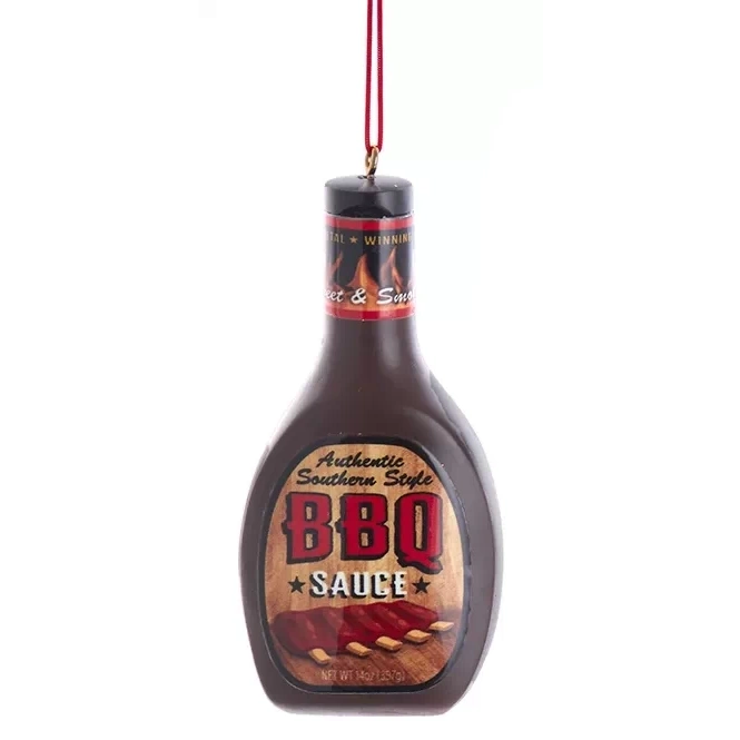 Ornement de bouteille de sauce barbecue