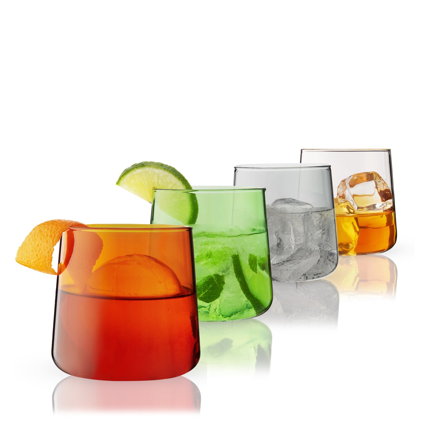 Aurora Multicolor Cocktail Glassware Set of 4