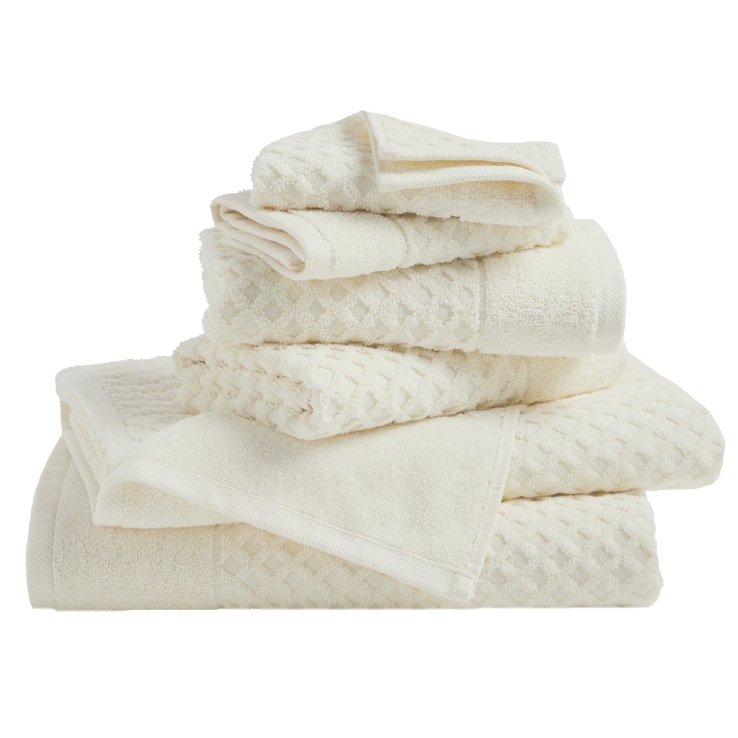 Cotton Diamond Waffle Weave Bath Towel Set