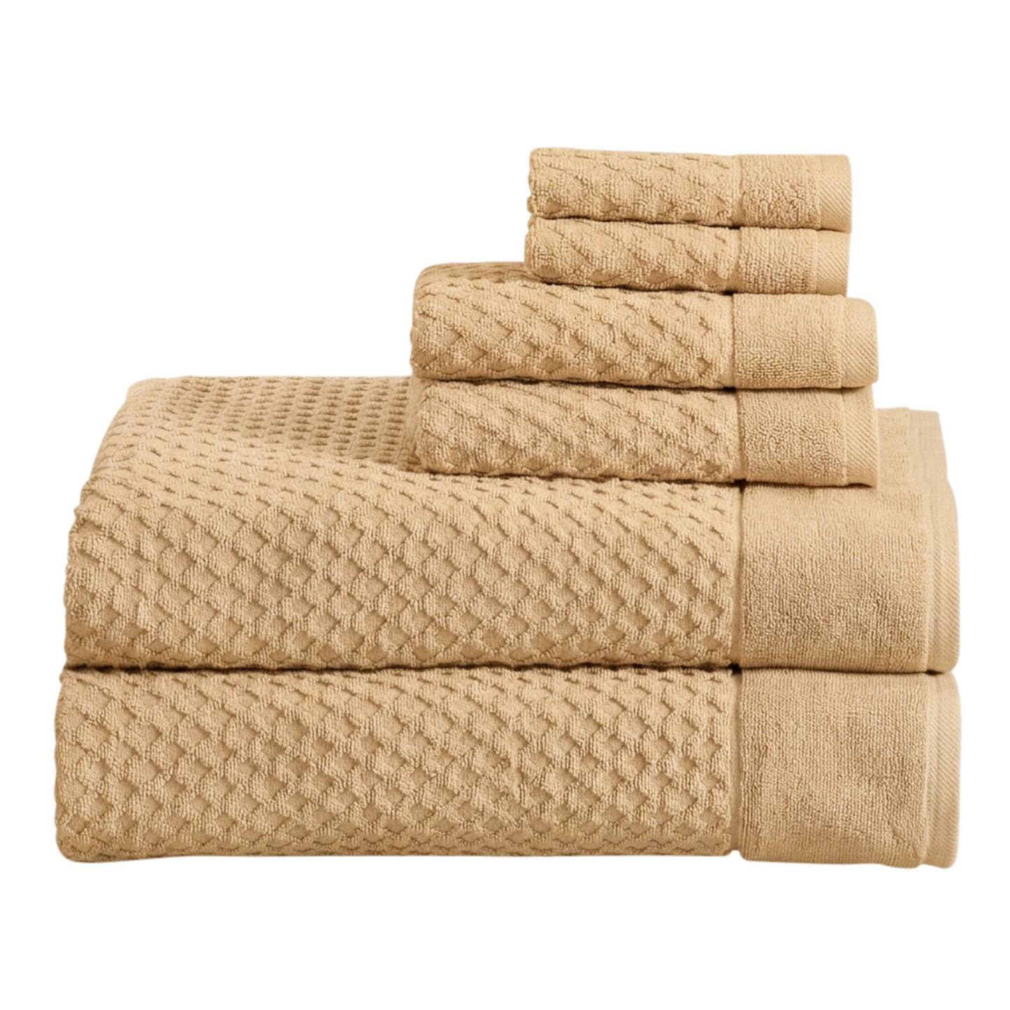 Cotton Diamond Waffle Weave Bath Towel Set