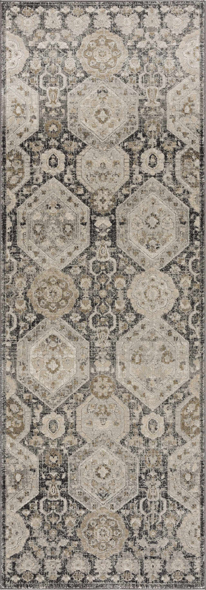 Minoa Area Rug by Boutique Rugs in taupe and ivory with medallion pattern on Tampa Home & Garden Store