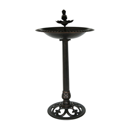 Outdoor Bird Bath HouseOfZazla metal dark bronze with ornate base on Tampa Home & Garden Store
