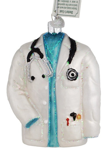 Doctors Coat Glass Ornament - Tampa Home & Garden Store