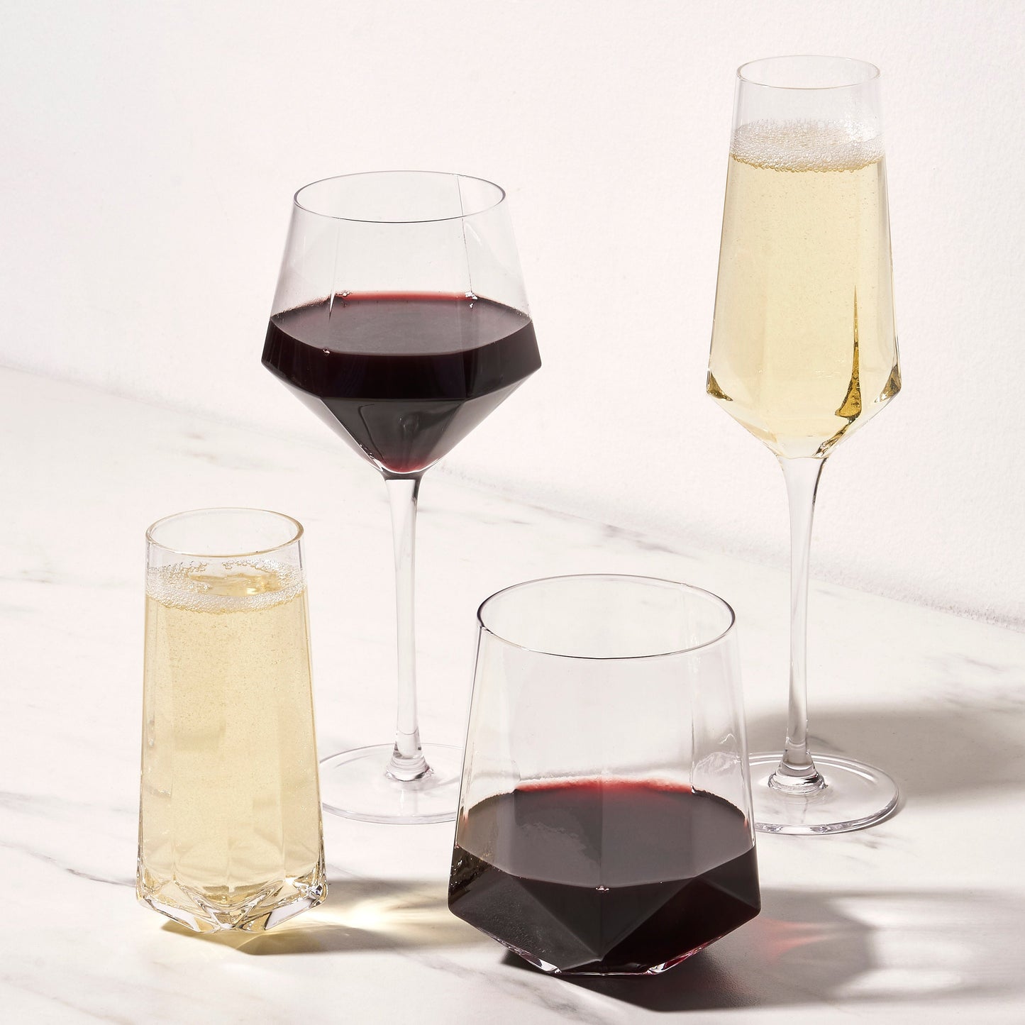 Seneca Diamond Crystal Wine Glasses Set of Two