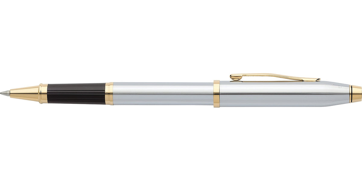 Century II Medalist Rollerball Pen by A.T. Cross; silver body with gold-tone trims and black grip on Tampa Home & Garden Store