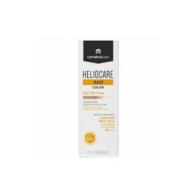 Heliocare 360 Gel Oil Free Bronze SPF 50 sunscreen box with Cantabria Labs logo, 50 ml on Tampa Home & Garden Store