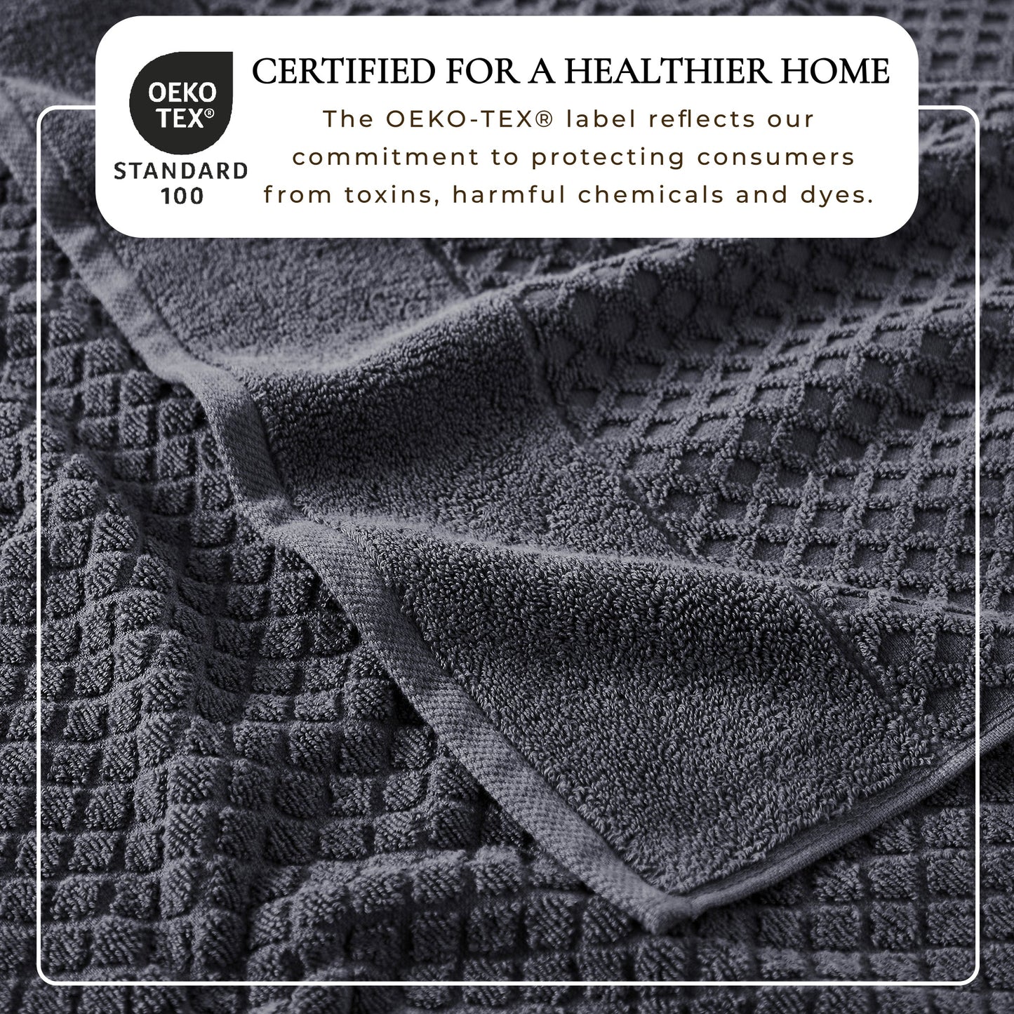Cotton Diamond Waffle Weave Bath Towel Set