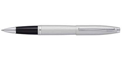 A.T. Cross Calais Satin Chrome rollerball pen with silver body and black grip on Tampa Home & Garden Store