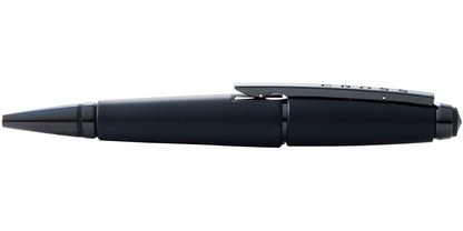 Edge Matte Black Lacquer Gel Rollerball Pen by A.T. Cross with black body and metal clip on Tampa Home & Garden Store