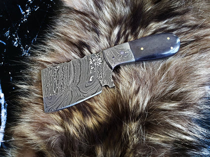 EDC mini cleaver with Damascus blade and dyed bone handle by Titan International K on Tampa Home & Garden Store