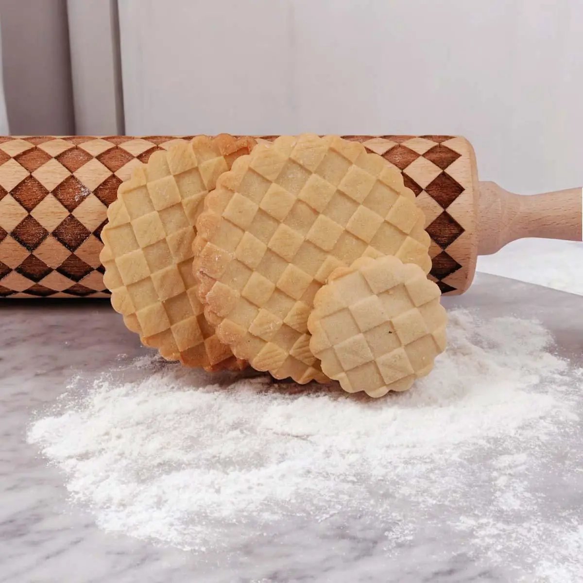 Courtly Checkered Rolling Pins and Diamond Style