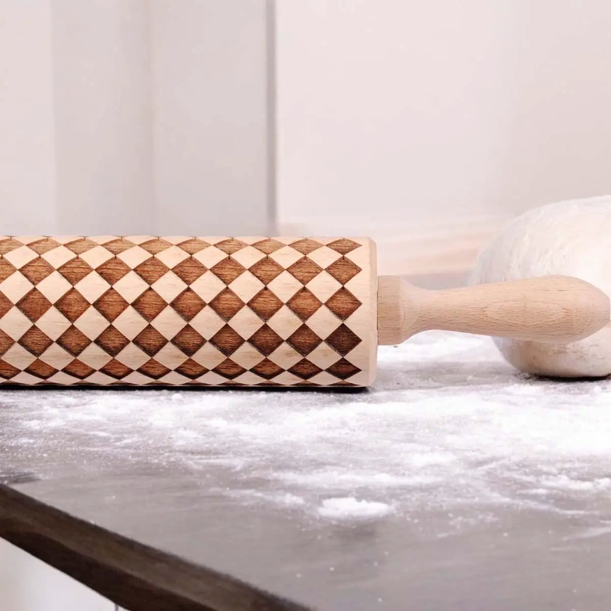 Courtly Checkered Rolling Pins and Diamond Style