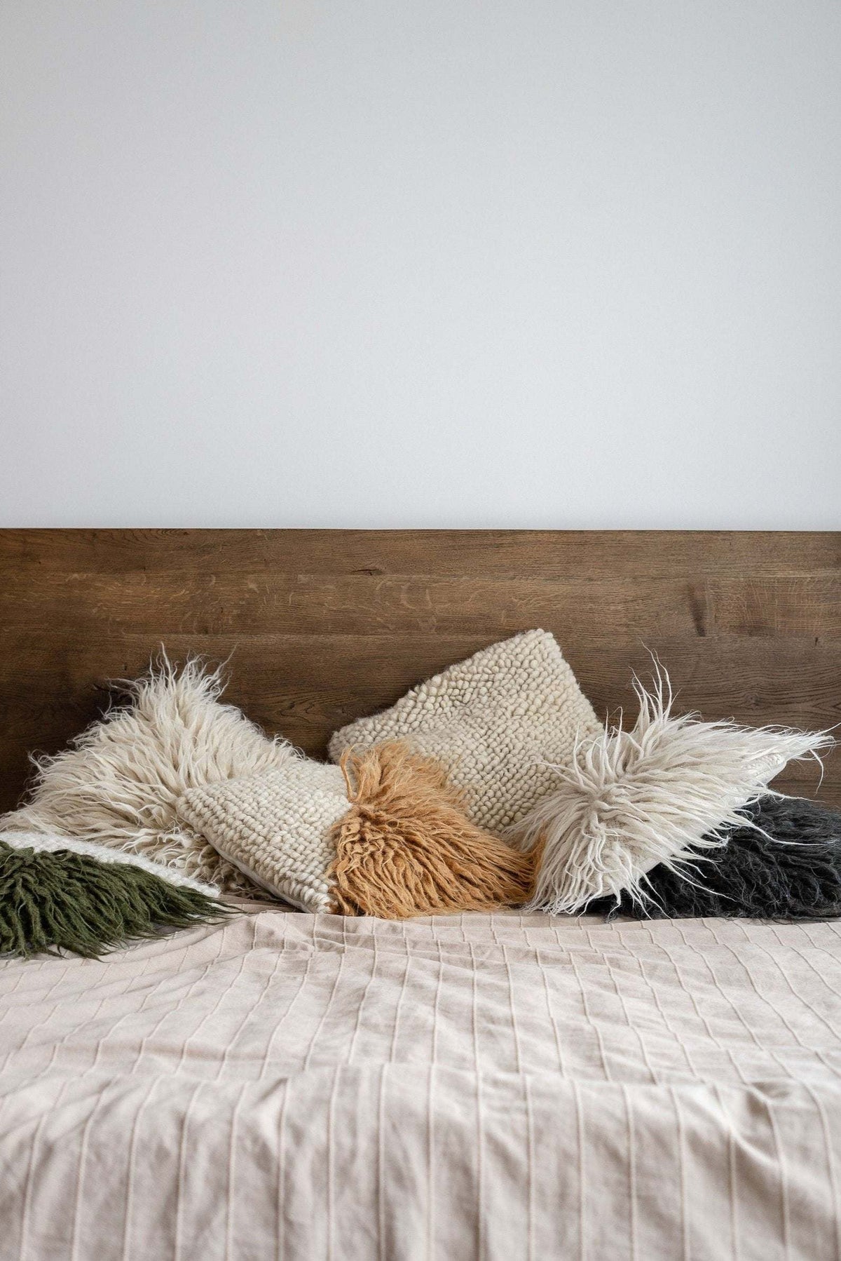 Pillow Forest Bark throw pillows by Creating Comfort in cream, tan, olive and charcoal on Tampa Home & Garden Store