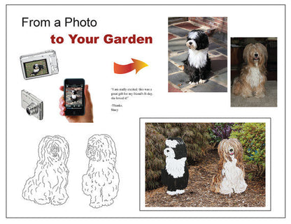 Labradoodle Plant Stake marker, two doodle designs black/white and brown by Rustica Ornamentals on Tampa Home & Garden Store