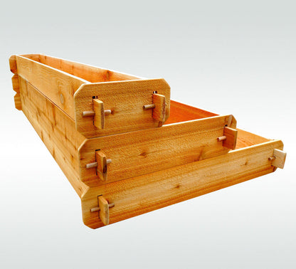 Timberlane Gardens cedar raised garden bed kit 3-tier planter with natural cedar planks and pegs on Tampa Home & Garden Store