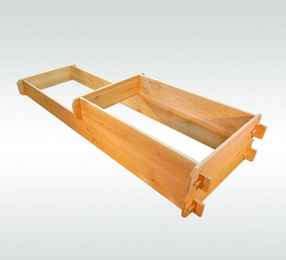 Timberlane Gardens two-tier raised garden bed kit in select cedar wood with interlocking joints on Tampa Home & Garden Store