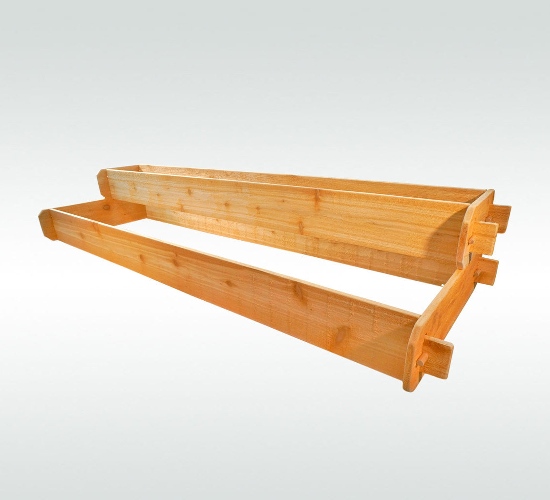 Timberlane Gardens 2-tier cedar raised garden bed kit with two long cedar troughs on Tampa Home & Garden Store