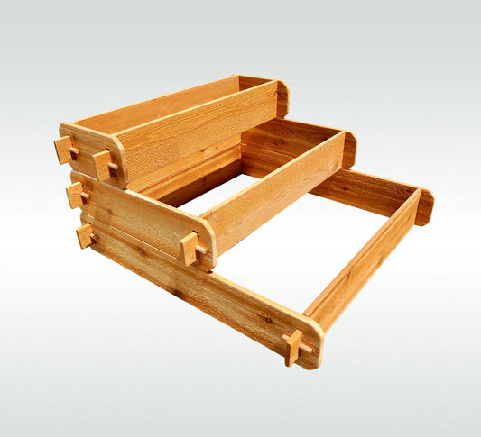 Timberlane Gardens cedar raised garden bed kit, 3-tier elevated planter with slat sides on Tampa Home & Garden Store