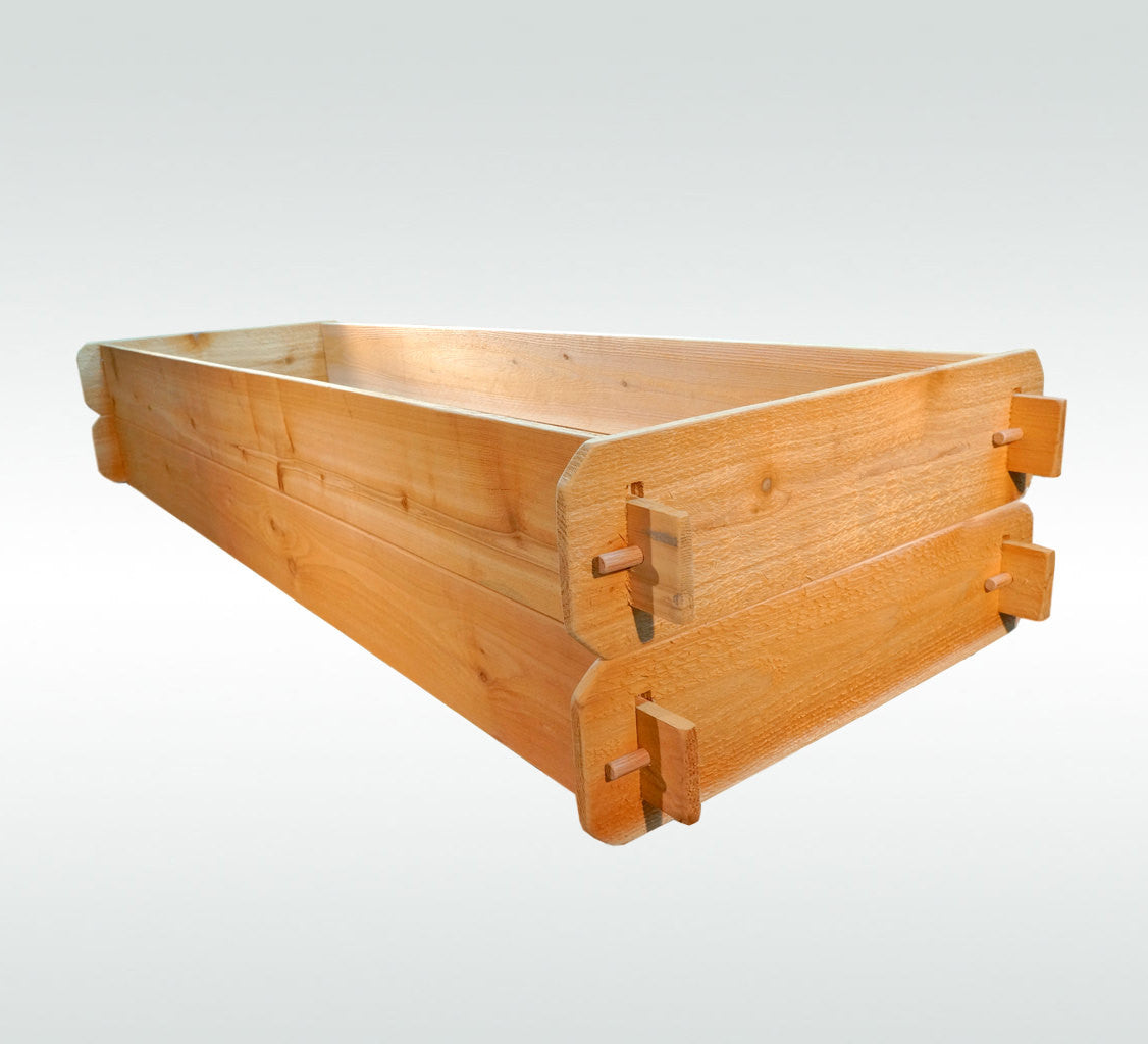 Timberlane Gardens raised garden bed kit double deep cedar with exposed joinery on Tampa Home & Garden Store