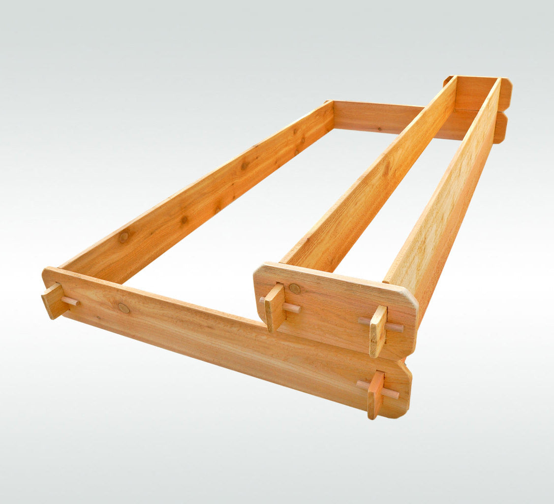 Timberlane Gardens raised garden bed kit, 2-tier cedar frame with 1x6 and 3x6 boards on Tampa Home & Garden Store