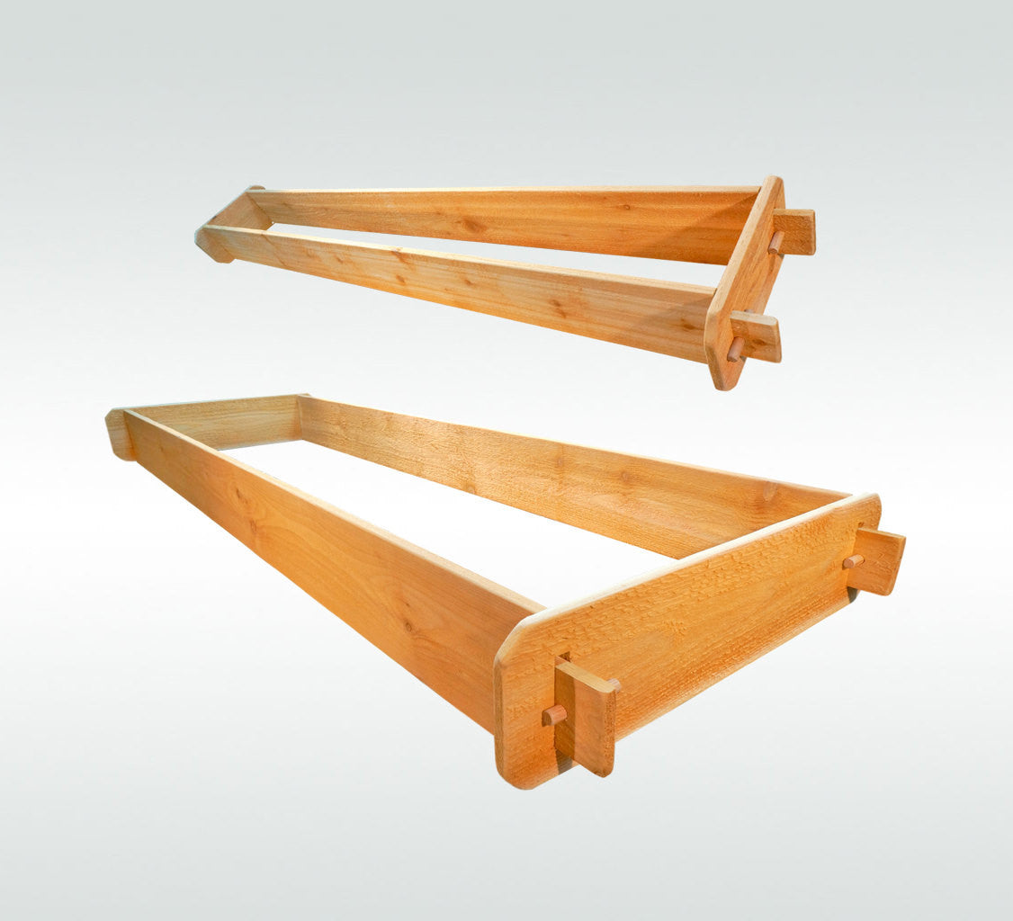 Timberlane Gardens raised garden bed kit 2-tier in select cedar, two wooden planters on Tampa Home & Garden Store