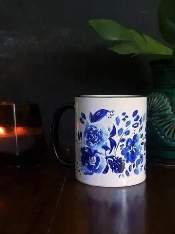 Taza Floral Azul
