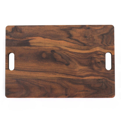 Walnut cutting board 18x12 with dual oval side handles on Tampa Home & Garden Store