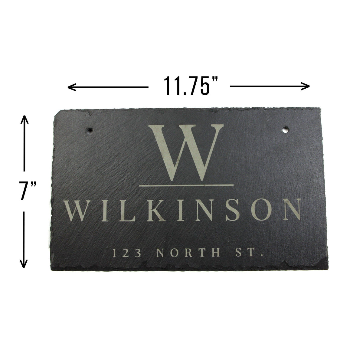 Personalized slate address sign with Wilkinson and 123 North St, 11.75 x 7 in, Refine Kitchenware on Tampa Home & Garden Store