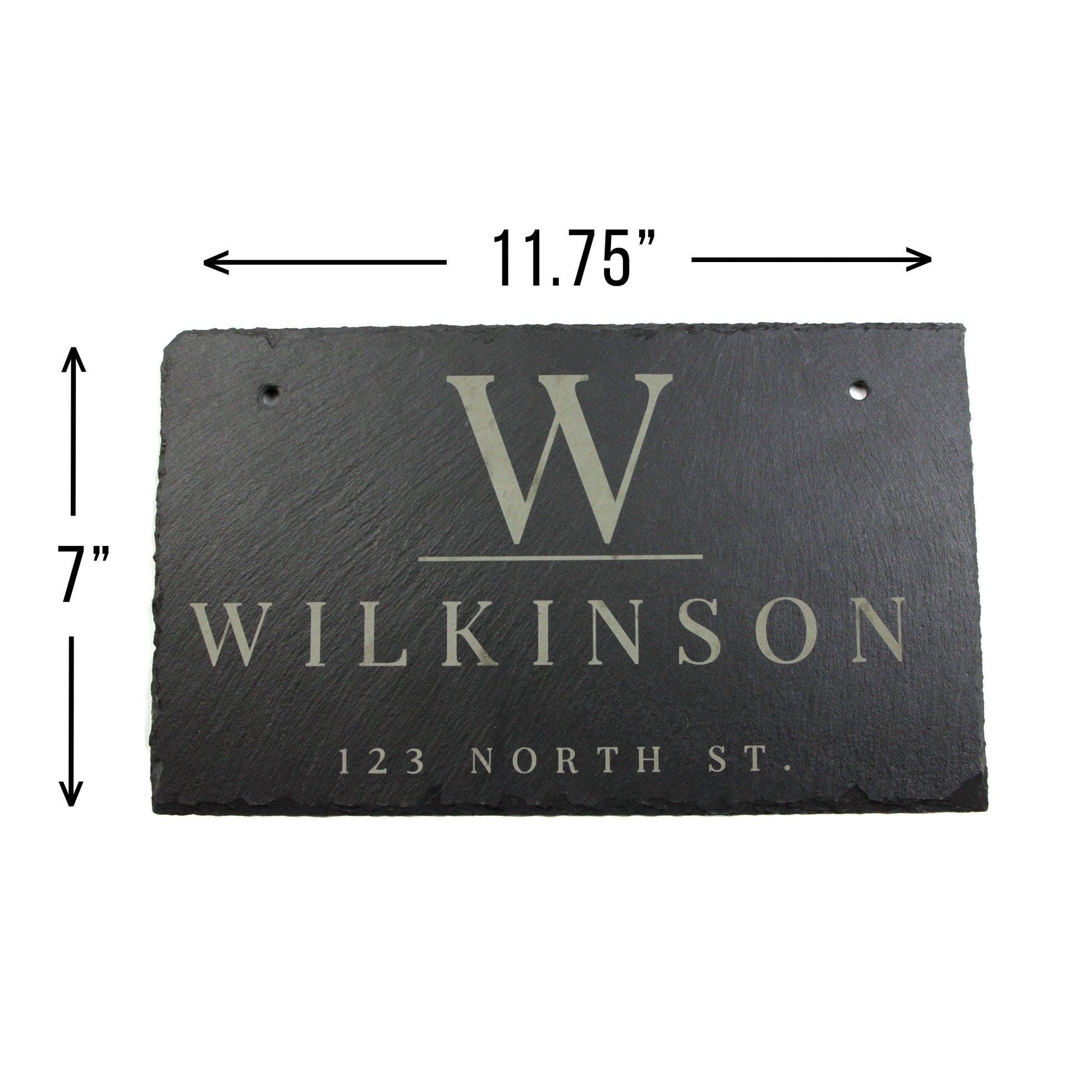 Personalized slate address sign with Wilkinson and 123 North St, 11.75 x 7 in, Refine Kitchenware on Tampa Home & Garden Store