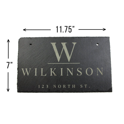 Personalized slate address sign with Wilkinson and 123 North St, 11.75 x 7 in, Refine Kitchenware on Tampa Home & Garden Store