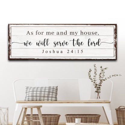 As for me and my house sign on whitewashed wood with brown frame Tailored Canvases Joshua 24:15 on Tampa Home & Garden Store