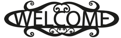 Welcome sign in black ornamental metal, 24-inch home & garden decor on Tampa Home & Garden Store