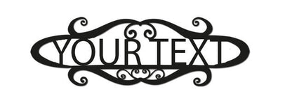 20 inch personalized welcome sign with ornate black scrollwork by Rustica Ornamentals on Tampa Home & Garden Store