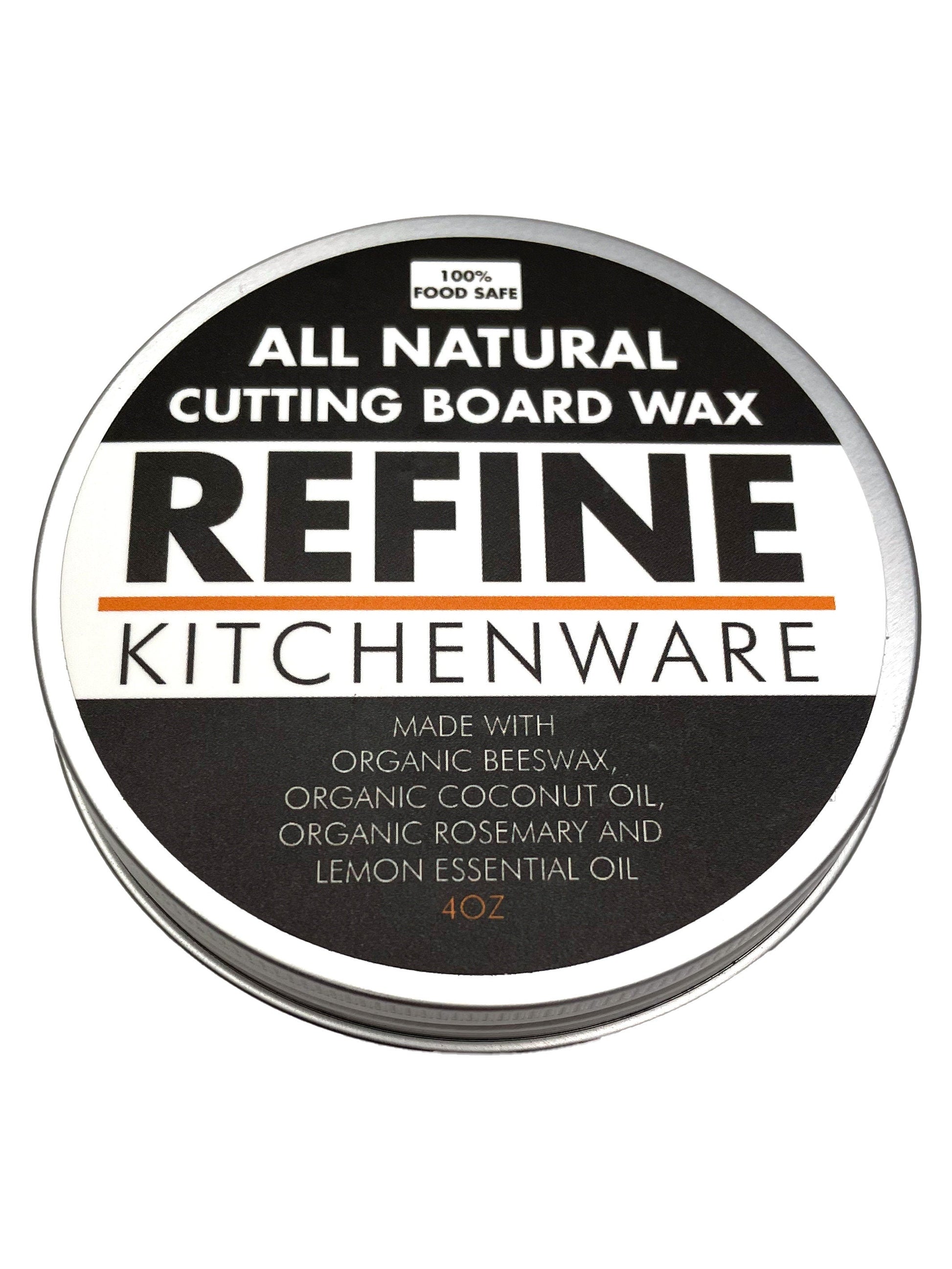 All Natural Cutting Board Wax by Refine Kitchenware, 4 oz, 100% food safe on Tampa Home & Garden Store
