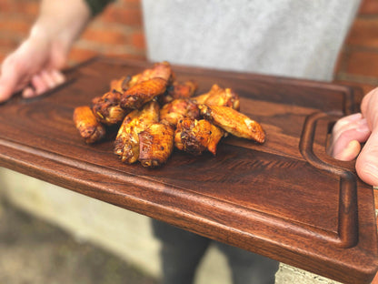 Walnut cutting board with handles and juice groove, 18x12, doubles as wooden serving tray on Tampa Home & Garden Store