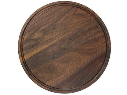 Walnut round cheese board with juice groove, 18 in cutting board by Refine Kitchenware on Tampa Home & Garden Store