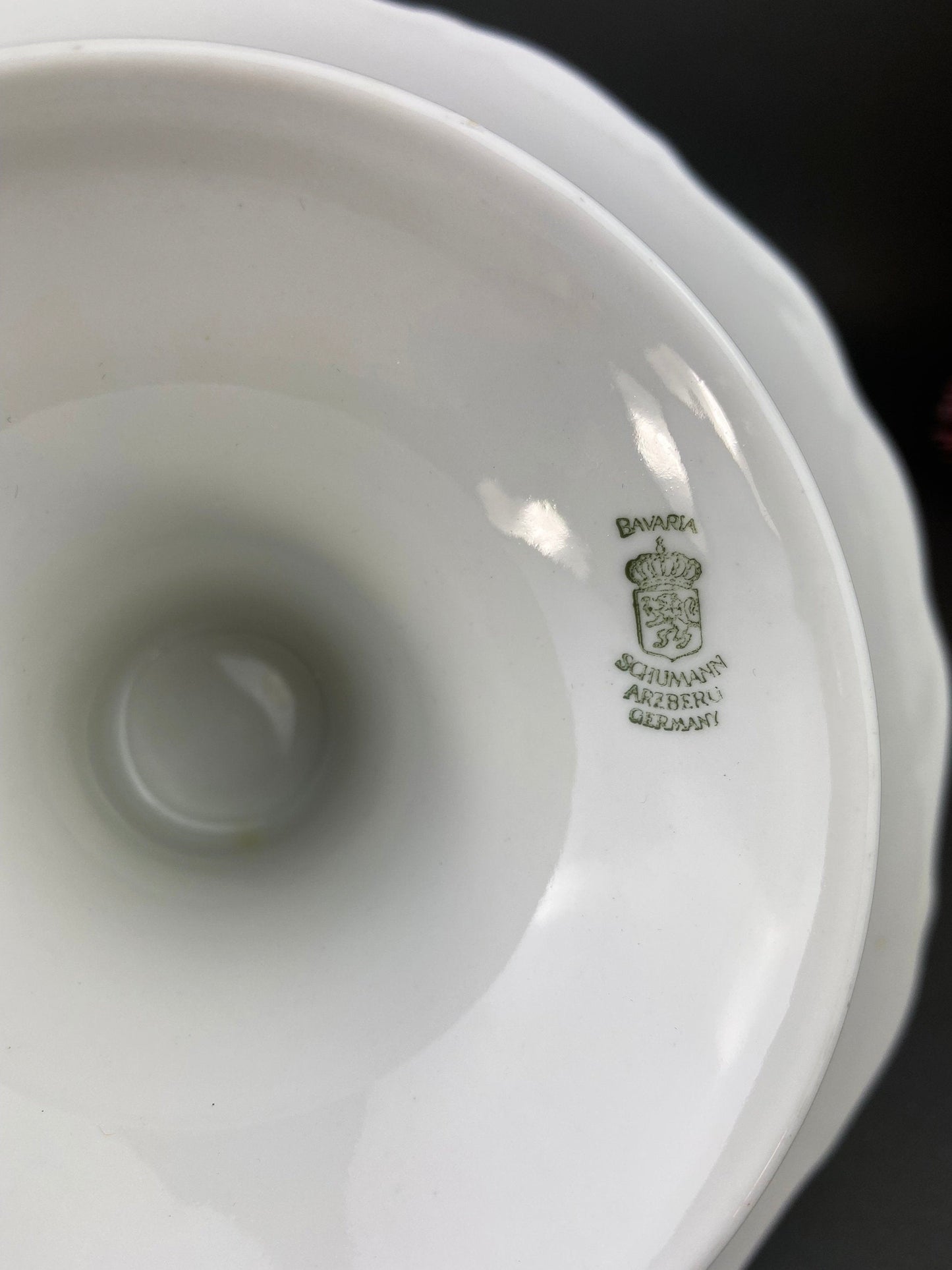 Soporte para tartas vintage Schumann Arzberg Alemania: porcelana rosa de té pintada a mano