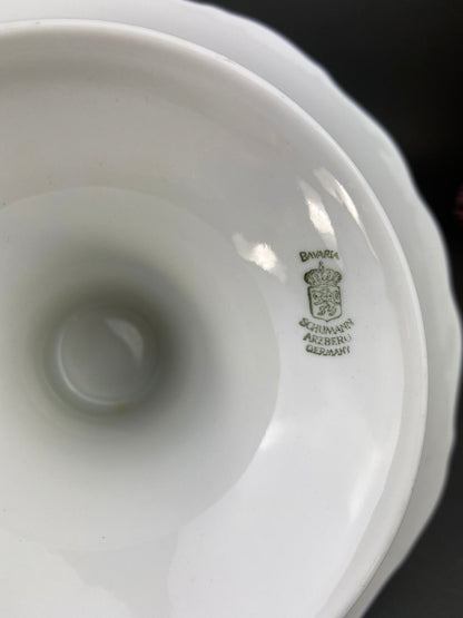 Soporte para tartas vintage Schumann Arzberg Alemania: porcelana rosa de té pintada a mano