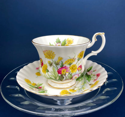 Taza y platillo vintage para té y café. Royal Albert Sweetheart Roses "Anne". Porcelana fina, hecha en Inglaterra.