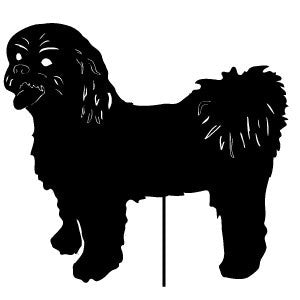 Shih Tzu garden stake silhouette, black lawn ornament by Rustica Ornamentals Style 1 on Tampa Home & Garden Store