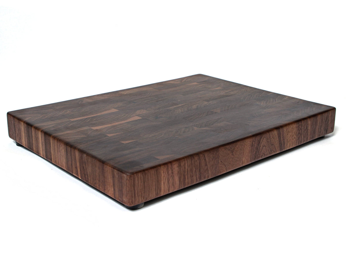 Maple end grain cutting board, large rectangular butcher block with rubber feet on Tampa Home & Garden Store