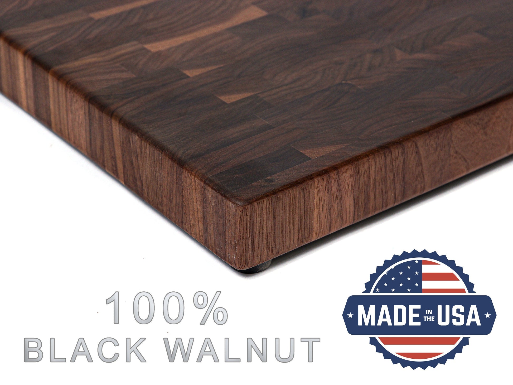 Large end-grain walnut cutting board with edge engraving, Refine Kitchenware, USA made on Tampa Home & Garden Store