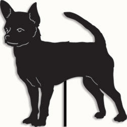 Chihuahua garden stake black silhouette lawn ornament Rustica Ornamentals on Tampa Home & Garden Store