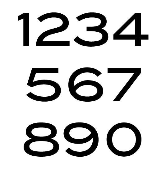 Rustic house numbers Rustica Ornamentals, black numerals 0–9 arranged in a grid on Tampa Home & Garden Store