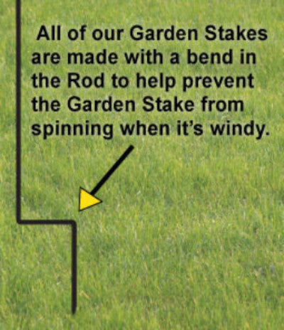 Cat yard art kitties lawn ornament by Rustica Ornamentals, black metal garden stake with bent rod on Tampa Home & Garden Store