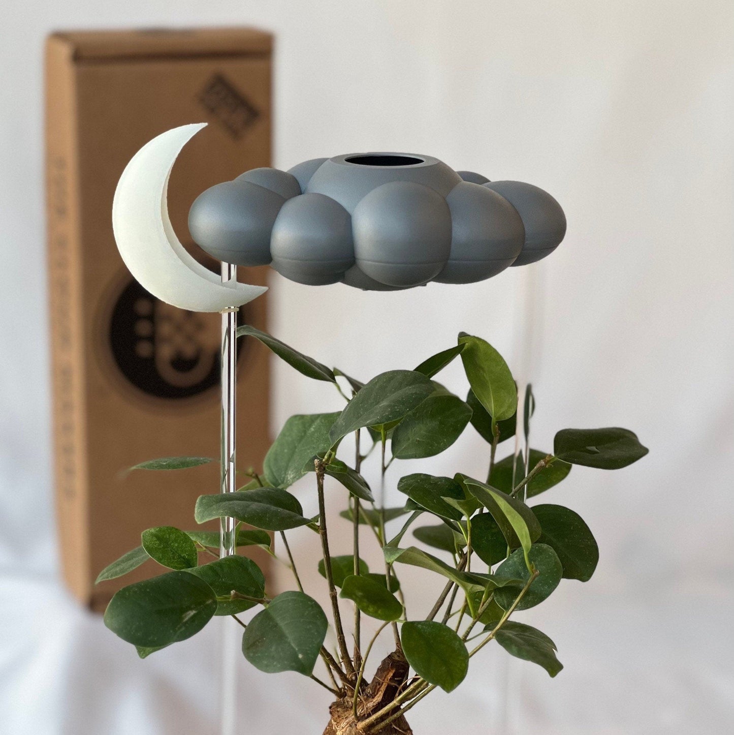 Stormy Dripping Rain Cloud with Glow in the Dark Moon Charm