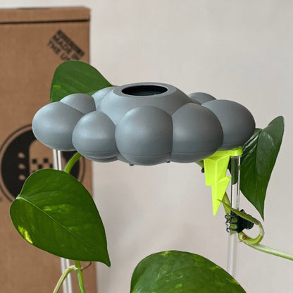 Amuleto de Nube de Lluvia Tormentosa Goteando con Rayo de Neón