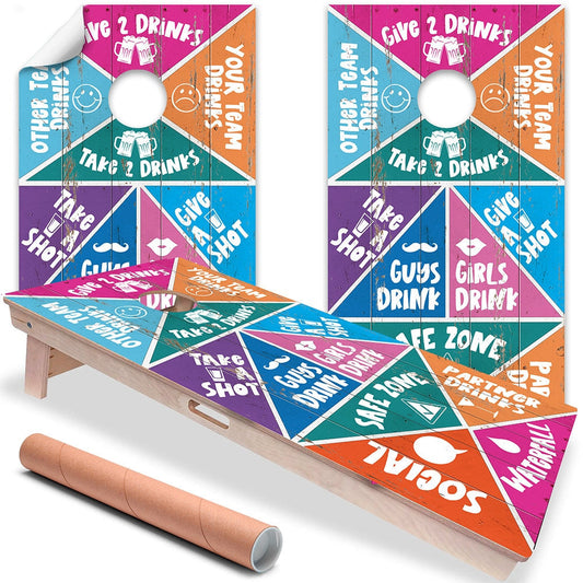 Drinking Game 1 - Cornhole Board Wrap - Set of 2 - Tampa Home & Garden Store